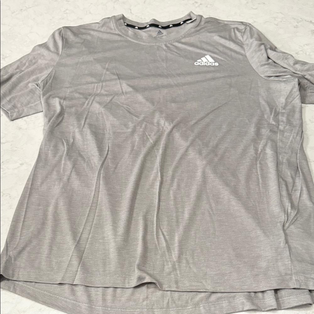 Adidas Men's Light Gray Short Sleeve Tee